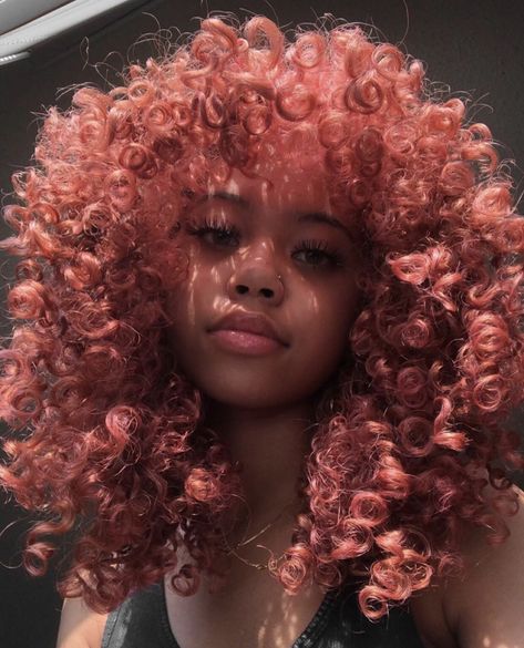 faded peach curls | hair colors and styles // pinterest: joiespooks Pink, Hair, Curly Hair, A Woman, Red