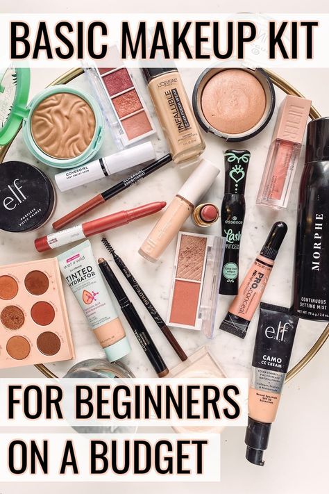 Must Have Make Up Products For Beginners, Basic Makeup Kit Natural, Basic Make Up List, Best Makeup At Walmart, Easy Makeup Products, Make Up On A Budget, What Make Up To Buy For Beginners, Beginner Makeup Must Haves, Beginner Makeup Routine