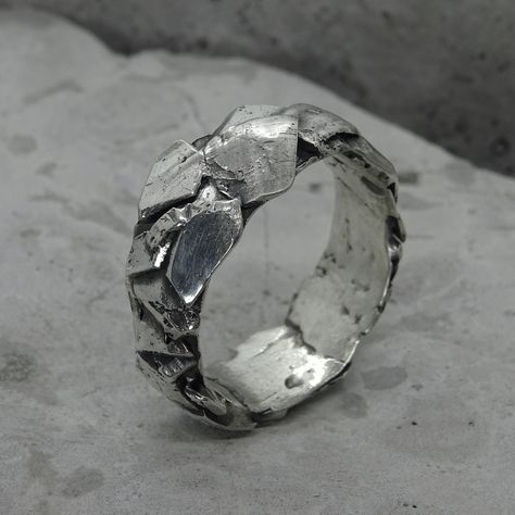 "At the moment we have difficulties with the payment system and we only accept payment through PAYPAL. When placing an order, select PAYPAL as a payment method. Otherwise, we will have to cancel your order. Thank you for understanding! ... BAGGER288 ring Material: 925 Sterling Silver Processing Type: volcanic oxidation+polishing DESCRIPTION: A brutal multilayer ring band can be a great alternative to classic engagement rings. This is perhaps one of the most unique forms in my \"arsenal\". Each s Silver Ring Ideas For Men, Men’s Ring, Ring Steel, Male Ring, Unique Mens Rings, Classic Engagement, Classic Engagement Rings, Men Ring, Gift For Husband