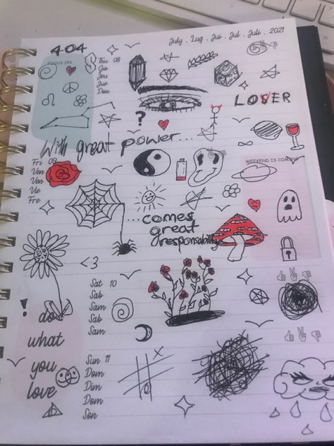 Vent book ideas or just doodles bc why not Things To Draw In Class Doodles, Book Art Inspiration, Vent Book Ideas, Vent Doodles, Vent Sketches, Vent Journal Ideas, Vent Notebook, Vent Journal, Vent Drawing