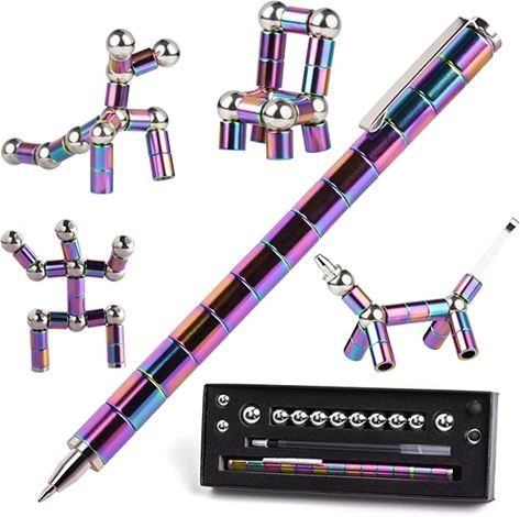 Amazon.com : Fidget Toys Pen, Decompression Magnetic Metal Pen, Multifunction Writing Magnet Ballpoint Pen, Pressure Fidget Cool Gadgets, Gifts for Kids, Teenage, Boy, Girls or Friends (Colorful) : Office Products Fidget Pen, Magnetic Pen, Rainbow Toy, Magnetic Toys, Metal Pen, Writing Pens, Pen Gift, Fidget Toy, Ink Refill