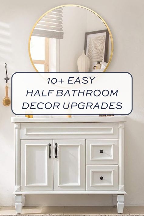 Discover how you can make that half bathroom in your home a design focal point for your guests Simple Half Bathroom Ideas, Half Bathroom Decor Ideas, Small Half Baths, Half Bathroom Decor, Bathroom Decor Ideas, Half Bathroom, Small Bathroom Decor, Half Baths, Home A