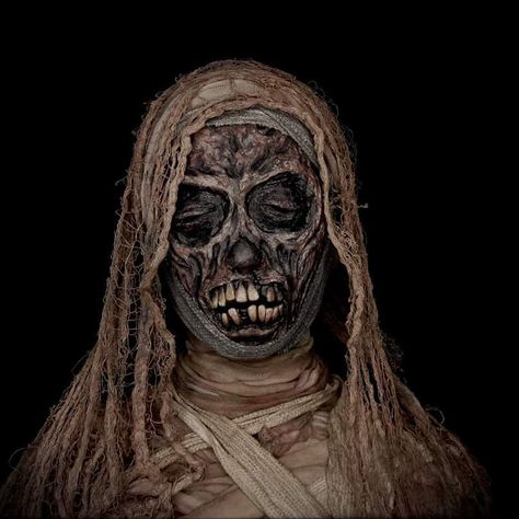 Congrats to our MUMMY Monster Contest Winner!!!  Thanks to our friends at @MehronMakeup @chigusa_artmakeartist  This mummy look is everything. So much fine detail right down to the costume and accessories. Check out this artist's video on their IG of how this look was created! There's a vast variety of special effects products used and the application is fascinating to watch.  Products used: Liquid Latex Bruise Ring and Starblend  #mehronmakeup #mehronmonster #mummy #mummymakeup #specialeffects Halloween Latex Makeup, Liquid Latex Makeup, Mummy Makeup, Mummy Monster, Tag Face Paint, Face Painting Stencils, Liquid Latex, Mehron Makeup, Clear Liquids