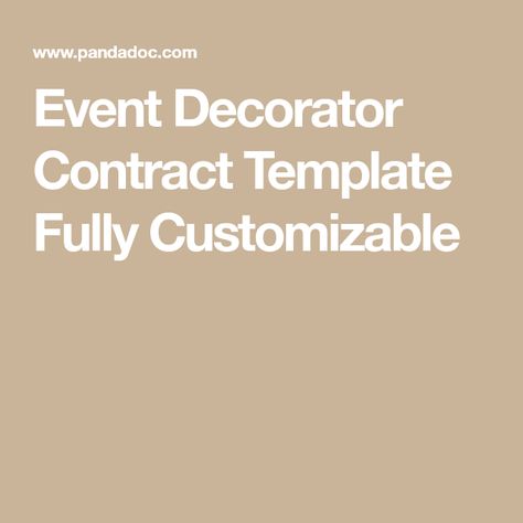 Event Decorator Contract Template Fully Customizable Event Planning Contract, Payment Schedule, Contract Agreement, Liability Insurance, Event Planning Design, Contract Template, Party Needs, Custom Decor, Event Planning