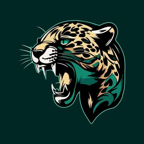 Jaguar Logo Design, Jaguar Vector, Jaguar Illustration, Jaguar Design, Jaguar Logo, Fantasy Football Logos, Jaguar Head, Leopard Logo, Jaguars Logo