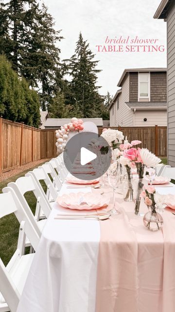 Tina | Seattle Blogger on Instagram: "BRIDAL SHOWER TABLE SETTING 🌸✨ Can you believe that the plates and utensils are plastic (and reusable) yet look so elegant? Comment SHOP and I’ll send you an automatic DM with links to everything, or go to my Amazon page under Parties! #bridalshowerdecor #tablesettings #tablesetup" Bridal Shower Table Set Up, Bridal Shower Place Settings, Bridal Shower Table Setting, Bridal Shower Tablescape, Bridal Shower Table, Shower Table, Bridal Shower Tables, Elegant Bridal Shower, Table Set Up