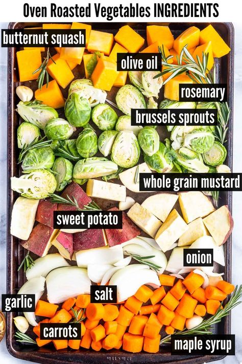 Essen, Culinary Medicine, Maple Mustard Sauce, Roasted Vegetable Medley, Roasted Fall Vegetables, Roasted Veggies In Oven, Thanksgiving Vegetables, Oven Temperature, Roasted Vegetables Oven