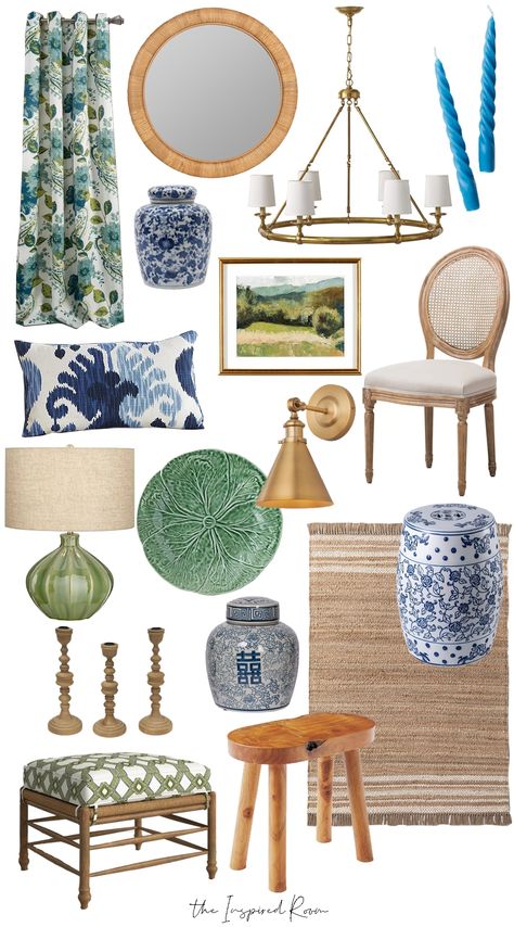 Soothing Paint Colors, Living Room Ideas Indian, Blue And White Decor, Coastal Traditional, Chinoiserie Decorating, Living Room Green, Traditional Home, Mood Board Design, Living Room With Fireplace