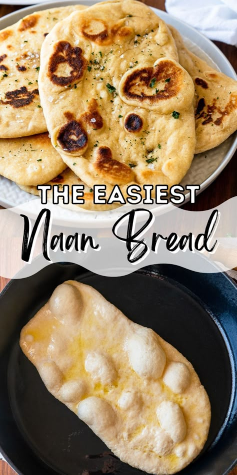 Naam Bread Recipe Easy, Recipes For Naan Bread, Naan Breakfast Sandwich, Easy Naan Bread Recipe Greek Yogurt, Soft Naan Bread Recipe, Quick Easy Naan Bread Recipe, Mana Bread Recipe, Naan Dinner Recipes, Diy Naan Bread