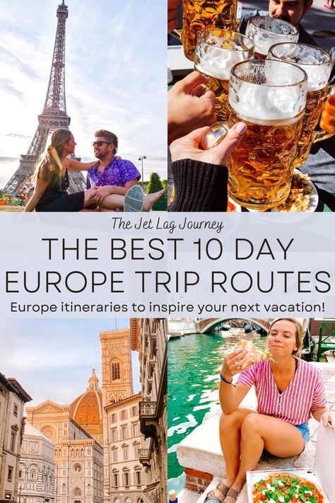 Travel inspiration! Read these 10 day Europe trip itineraries to help plan your next trip. 5 Day Trip Europe, First Time Europe Trip, Europe Trip Itinerary 10 Days, First Trip To Europe Itinerary, 10 Days Europe Itinerary, Europe Travel Plan, Europe 10 Day Itinerary, 3 Week European Itinerary, Europe Itinerary 10 Day