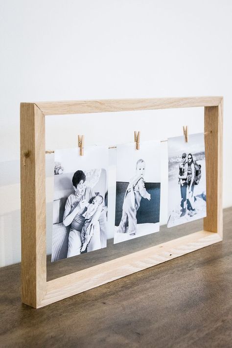 Diy Wooden Photo Frames, Small Wooden Crafts To Make And Sell, Porte Photo Diy, Wooden Photo Frame Ideas, Diy Cadre Deco, Diy Picture Stand, Cadre Photo Diy, Cadre Photo Original, Easy Sticks