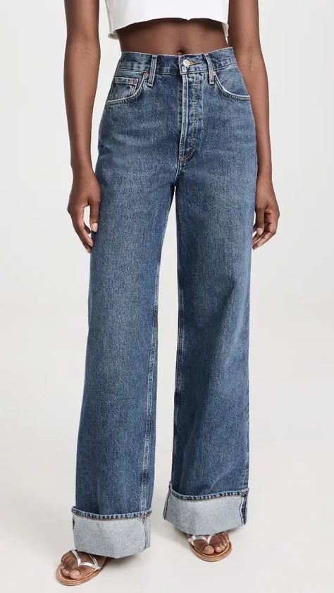 Shop AGOLDE Online | Shopbop Look Winter, Agolde Jeans, High Rise Wide Leg Jeans, Cuffed Jeans, Jeans Fabric, Denim Trends, New Wardrobe, High Jeans, Jean Outfits