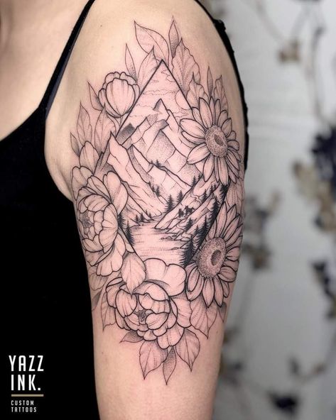 Lake Scene Tattoo, Scene Tattoo, Cool Nature, Tattoos Infinity, Tattoos Mandala, Western Tattoos, Lake Scene, Upper Arm Tattoos, Inspiration Tattoo