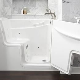 American Standard 52" x 30" Walk-In Combo Massage with Outward Opening Door Bathroom Jacuzzi Tub Ideas, Bathtub For Elderly, Step In Tub, Walk In Tub Shower, Accessible Bathtub, Sitting Bathtub, Refinish Bathtub, Walk In Shower Designs, Walk In Bathtub