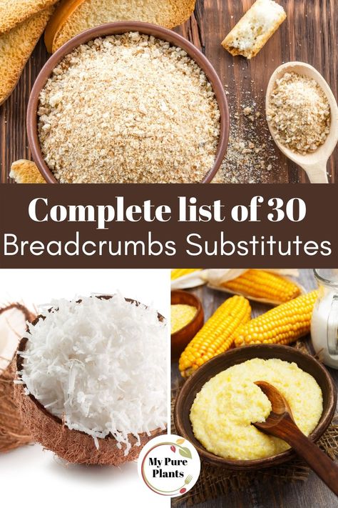 Substitute For Bread Crumbs, Gluten Bread, Homemade Gluten Free Bread, Gluten Free Substitutes, Bread Crumbs Recipe, Gluten Free Panko, Bread Substitute, Gluten Free Bread Crumbs, Bread Alternatives