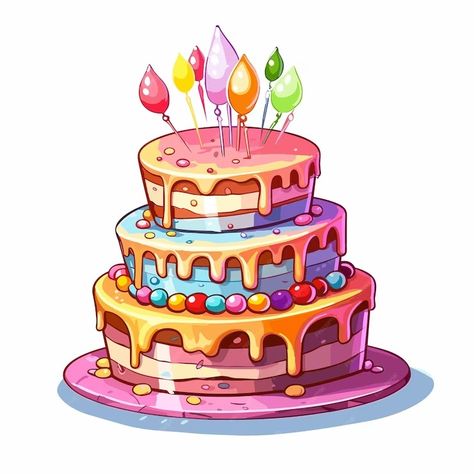 Premium Vector | Birthday cake cartoon illustration isolated on white background Birthday Cake Cartoon, Birthday Cake Illustration, Cake Cartoon, Cartoon Birthday Cake, Cake Vector, Cake Illustration, Birthday Special, Cartoon Illustration, Birthday Theme