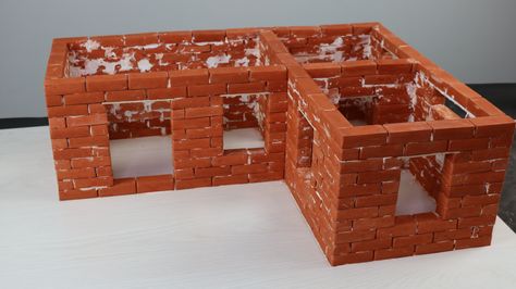 How to Make a Beautiful Mini-House || Brick Wall || BRICKLAYING - part #1 
#minihouse #bricklaying #minibrickhouse #handmade #homemade #brickwall #minibricks Miniature Bricks, House Brick, Brick Crafts, Mini Bricks, Brick Laying, Cement Blocks, Dollhouse Tutorials, Bricks Diy, Kpop Random