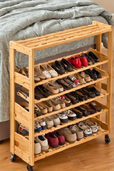 Top 15 DIY Shoe Rack Ideas [Within Budget] – craftydiyers.com Shoe Rack Hacks, Shoe Cubby Bench, Shoe Rack Outdoor, Diy Shoe Rack Ideas, Shoe Rack Ideas, Industrial Shoe Rack, Pallet Shoe Rack, Small Shoe Rack, Compact Shoe Storage