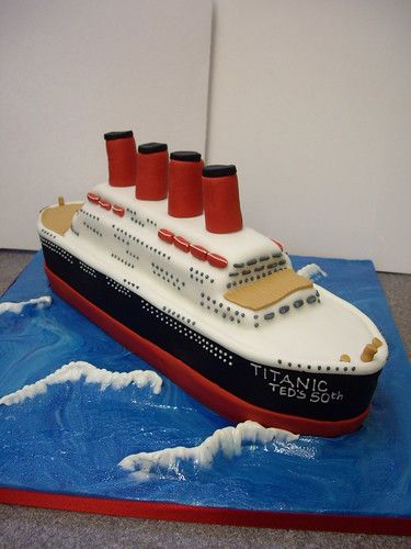 Ship Cakes Birthday, Titanic Cake Ideas, Ship Cake Ideas, Ship Birthday Cake, Titanic Cake, Boat Cake Topper, Titanic Birthday, Titanic Party, Pirate Ship Cakes