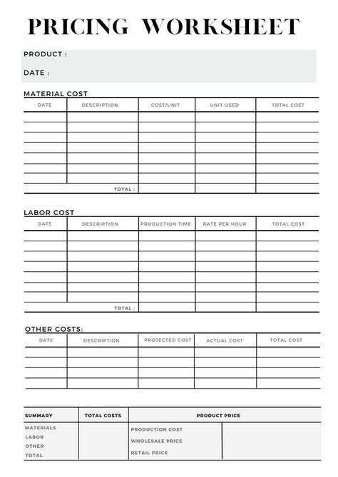 Business Cost Sheet, Product Cost Worksheet, Pricing Formula Business, Wholesale Pricing Formula, Product Costing Template, Product Pricing Worksheet Free Printable, Business Plan Template Free Download, How To Price Your Products, Small Business Set Up At Home