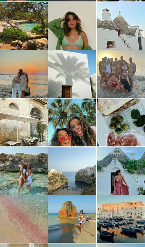 Summer Instagram Layout, Italian Summer Photo Ideas, Summer Instagram Feed Template, Instagram Feed Color Palette Summer, Instagram Post Summer, Vacation Feed Instagram, Aesthetic Summer Instagram Feed, European Summer Instagram Feed, Instagram Summer Post Ideas