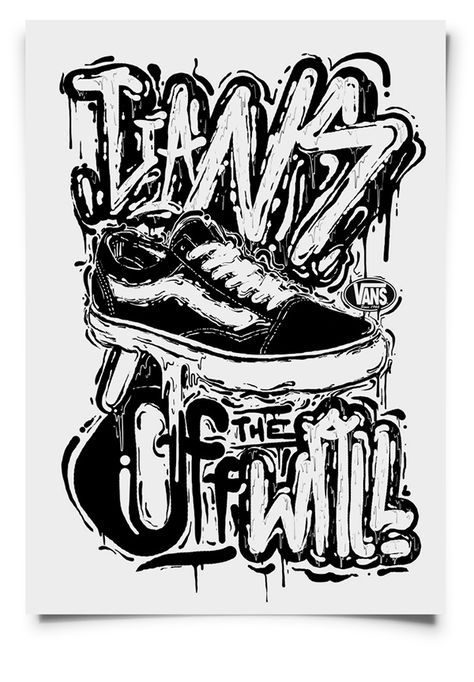 Vans Wallpaper, Van Drawing, Supreme Iphone Wallpaper, Skate Stickers, Vans Warped Tour, Skeleton Sticker, Shirt Drawing, Vans T Shirt, Skate Art