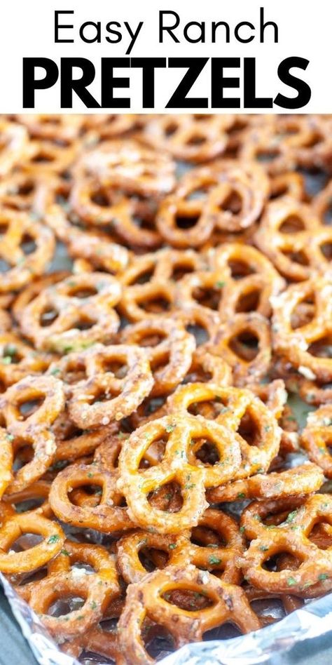 Oven Baked Pretzels, How To Make Seasoned Pretzels, Air Fryer Spicy Pretzels, Easy Pretzel Snacks, Pretzels Recipe Snacks, Snack Pretzels Recipe, Thermomix, Easy Ranch Pretzels, Ranch Seasoning Snacks