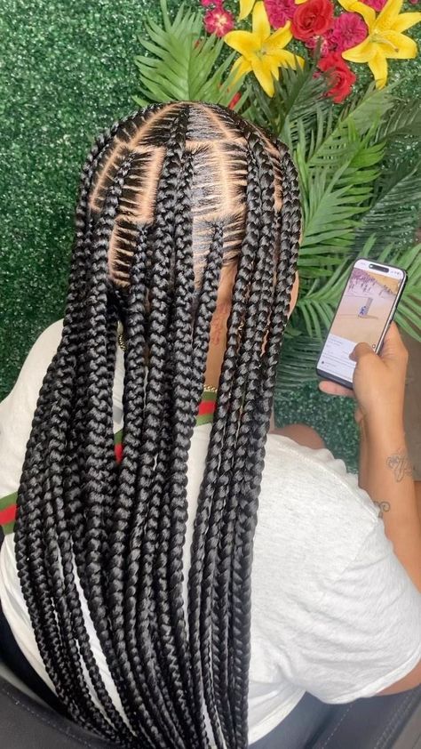 Erica Latrice | Layered Stitch Braids ✨❤️ Do y’all want these added to the site ?🥰 . . . . . . #feedinbraids #feedinponytail #stitchbraids… | Instagram Braids Layers, Feed In Ponytail, Cornrows Natural Hair, Toddler Braids, Bob Braids, Stitch Braids, Sleek Ponytail, Locs, Natural Hair Styles