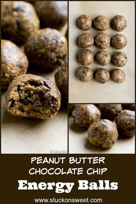 Peanut Butter Chocolate Chip Energy Balls are easy, healthy and taste amazing! #stuckonsweet #healthyrecipe #energy