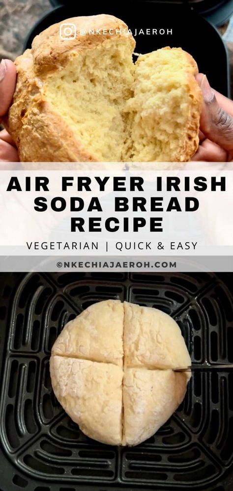 Homemade Irish Soda Bread in Air Fryer (Bread Soda) - Nkechi Ajaeroh Soda Bread Recipe Easy, Easy Soda Bread, Bread In Air Fryer, Air Fryer Recipes Uk, Air Fryer Bread, Air Fryer Cake Recipes, Air Fryer Easy, Soda Bread Recipe, Air Fryer Recipes Dessert