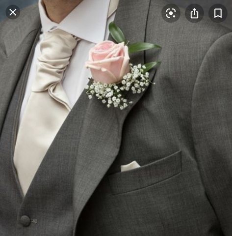 Pink Rose Buttonhole, Pink Rose Boutonniere, Rose Buttonhole, Pink Boutonniere, Rose Boutonniere, Pale Pink Roses, Stylish Wedding Dresses, Groom And Groomsmen Attire, Corsage Wedding