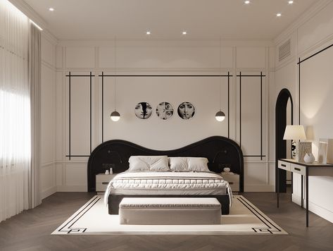 Neo Classical Interiors Bedroom, Neo Classical Bedroom, Classical Bedroom, Modern Classic Living Room, Kitchen Window Design, Luxury Bedrooms, Graphic Design Interior, Luxxu Modern Design Living, Bedroom Interior Design Luxury