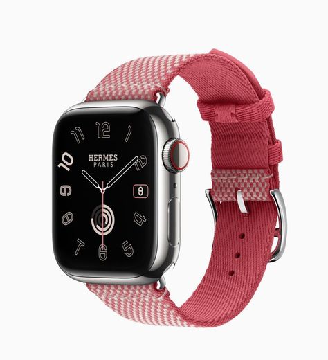 Buy Apple Watch Hermès Series 9 GPS + Cellular, 41-mm Silver Stainless Steel Case with Framboise/Écru Toile H Single Tour - Apple (AU) Mac Ipad, Iphone Watch, New Apple Watch, Buy Apple, Buy Watches, Apple Store, Home Tv, Pinterest Board, Apple Watch Series