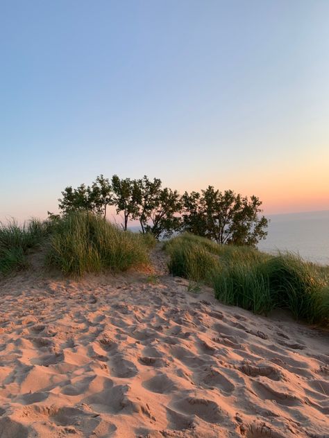 Nature, Lake Michigan Sunset, Michigan Aesthetic Summer, Michigan Beach Aesthetic, Alyson Core, Lake Michigan Aesthetic, Michigan Dunes, Silver Lake Sand Dunes Michigan, Michigan Sand Dunes