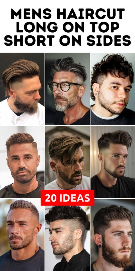 Discover the top 20 men’s haircuts featuring long on top, short on sides styles for a trendy and versatile look. Whether you prefer medium lengths with a high fade or curly locks, these haircuts offer endless possibilities. Ideal for thick hair or straight textures, these styles provide a sharp contrast between the longer top and neatly trimmed sides, giving you a fresh and modern appearance. Long Top High Fade Men, Men Haircut For Long Hair, Mens Hairstyles Skin Fade Long On Top, Long On The Top Short On The Sides Men, Short Haircuts For Men With Widows Peak, Mens Haircuts Fade Long On Top, Men Haircut Styles Medium Lengths, Mens Hair Long On Top Short On Sides, Haircuts For Thick Straight Hair Men