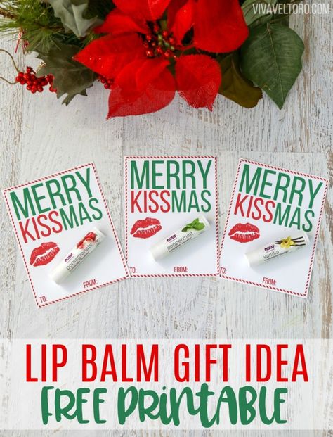 Lip Balm Gift Idea with Free Printable! - Viva Veltoro Merry Kissmas, Peppermint Lip Balm, Holiday Lip, Lip Balm Gift, Amazing Crafts, Free Printable Gift Tags, Christmas Giveaways, Christmas Gift Tags Printable, Free Gift Tags