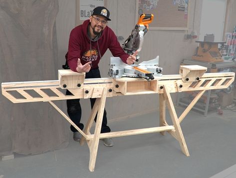 Miter Saw Stand, Saw Station, Mitre Saw Station, Mitre Saw, Mitre Saw Stand, Saw Stand, Workbench Plans Diy, Wood Shop Projects, Miter Saw