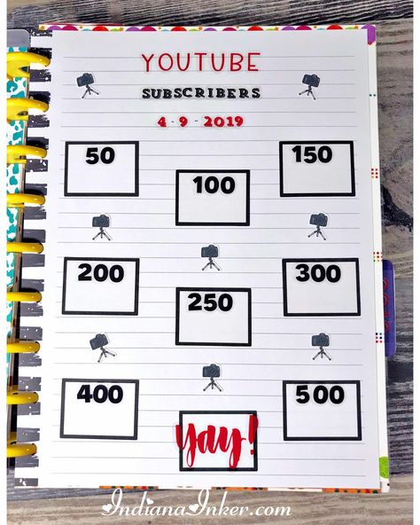 Youtube Tracker, Youtube Planner, Start Youtube Channel, Youtube Subscribers, Bullet Journal Ideas Templates, Social Media Business, Creative Outlet, Useful Life Hacks, Craft Blog