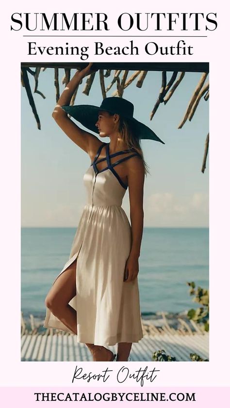 Elegant Beach Outfits Women, Luxe Vacation Outfits, Resort Beach Wear, Caribbean Resort Outfits, Evening Beach Outfit, Summer Outfits Evening, Resort Chic Attire, Summer Beach Outfit Beachwear, Caribbean Vacation Outfit Ideas