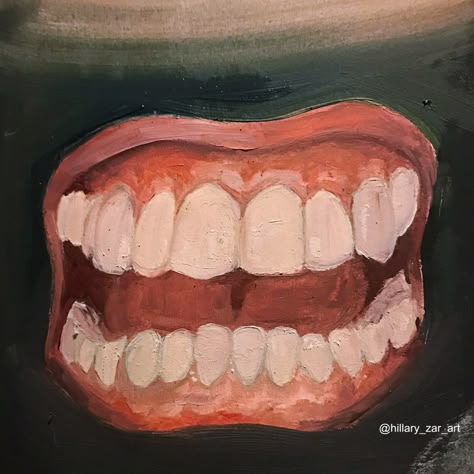 Tooth Painting, Teeth Study, Teeth Painting, Mouth Painting, Teeth Drawing, Dental Aesthetics, Windows To The Soul, Creepy Smile