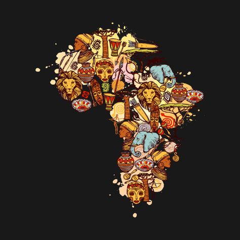 Africa Map Aesthetic, Africa Aesthetic Art, African Map Art, Map Collage, Maps Aesthetic, Africa Art Design, Map Of Africa, Africa Flag, African Map