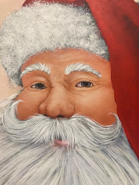 Santa Faces To Paint, Santa Eyes, Faces To Paint, Santa Faces, Eyes Drawing, Santa Face, Eye Drawing, Rock Painting, Christmas Ideas