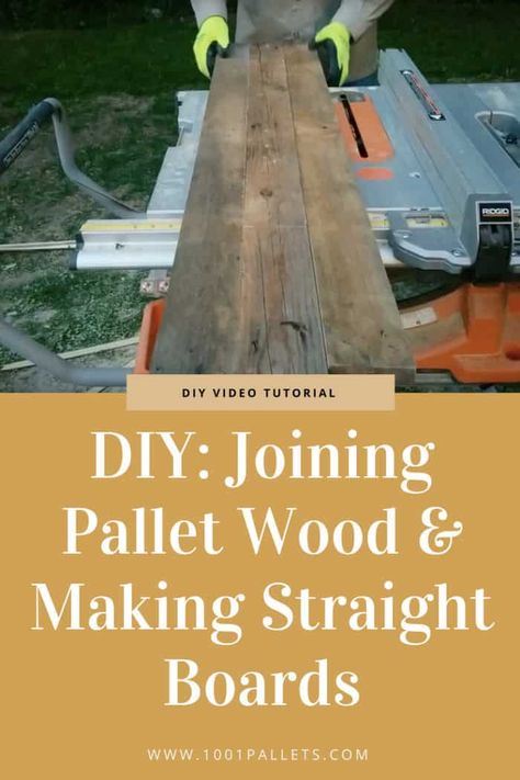 Are you planning to build a pallet wall or pallet floor, do you need to know the perfect technique for joining pallet wood? Do you need straight boards? Today, I’ll show you in the video how I built a simple jig that will allow you to have straight boards without the need for a... #Board, #Diy, #DiyVideoTutorial, #PalletWall #DIYPalletVideoTutorials Pallet Floors, Homemade Smoker, Repurpose Pallets, Pallet Furniture Plans, Pallet Home Decor, 1001 Pallets, Simple Woodworking Plans, Pallet Designs, Pallet Wall