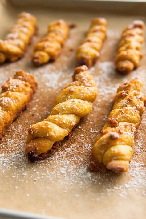 Pumpkin Pie Twists Recipe

Ingredients

- 1 sheet of puff pastry (thawed)
- 1/2 cup pumpkin puree
- 1/4 cup brown sugar
- 1 teaspoon pumpkin pie spice
- 1 egg (beaten for egg wash)

Instructions

- Preheat the oven to 400°F. 
- In a bowl, mix together the pumpkin puree, brown sugar, and pumpkin pie spice until well combined. 
- Full Recipe on... Pumpkin Twists Puff Pastry, Puff Pastry Pumpkin Recipes, Pumpkin Puff Pastry, Pumpkin Pie Twists, Pumpkin Twists, Puffed Pastry, Vinegar Salad Dressing, Twisted Recipes, Chicken Enchilada Soup