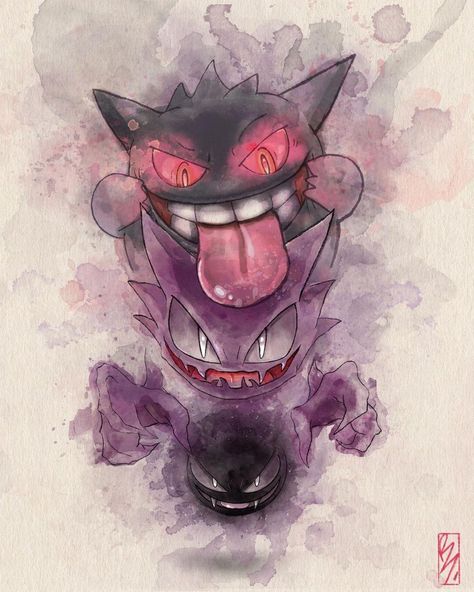 Pokemon Drawing Ideas, Pokemon Gengar Art, Gengar Sketch, Gengar Artwork, Gengar Tattoo Design, Gengar Fanart, Gengar Drawing, Fuecoco Pokemon, Gengar Wallpapers