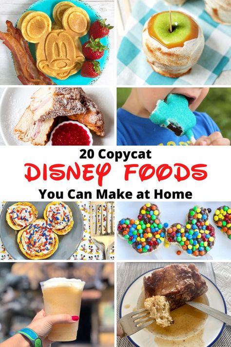 Bring of the magic of Disney to your kitchen with these 20 copycat Disney Food Recipes! Enjoy the taste of Disney without leaving your home. #disneyfoodrecipes #disneyfood #disneylandfood via @mymommystyle Disney Park Food Recipes, Disney Park Recipes, Disney World Food Recipes, Disney Parks Recipes, Disney Food Recipes, Disney Copycat Recipes, Disney Dessert Recipes, Disney Baking, Disney Inspired Recipes