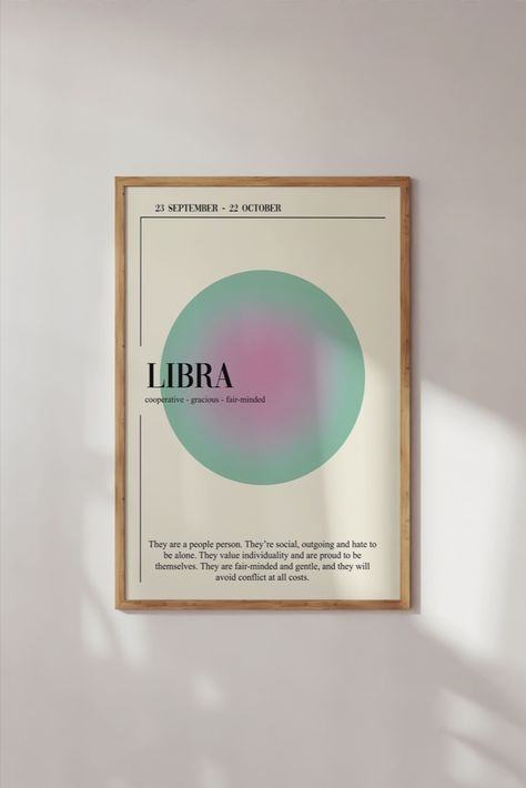 Libra Poster Libra Poster, Libra Retro Poster, Wall Art Libra, Libra Print Art, Libra Zodiac Print, Astrology Poster, October Libra, Libra Star Sign, Poster Home Decor