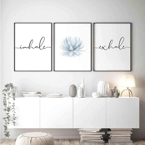 Above Bed Wall Art, Zen Pictures, Yoga Wall Art, Yoga Wall, Zen Wall Art, Above Bed Decor, Scandinavian Wall, Inhale Exhale, Artwork For Living Room