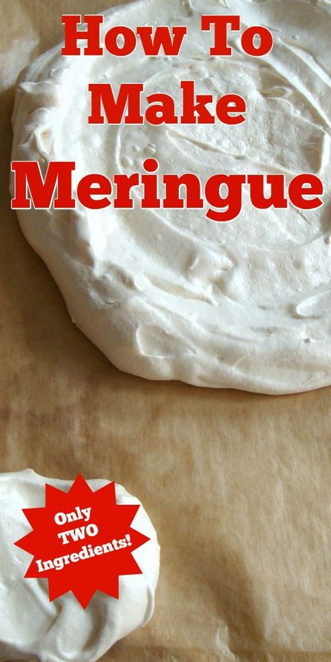 Making Meringue How To, Merangue Recipe Easy How To Make, How To Make A Meringue, How To Make Meringue For Pie, Merange Recipe, Marange Recipe, Basic Meringue Recipe, Easy Meringue Recipe, Making Meringue