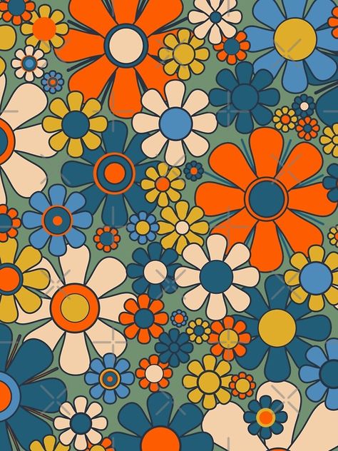 Upcycling, Education Moodboard, Homecoming 2024, 70s Floral Pattern, 60s Art, 60s Patterns, Retro Garden, 70s Floral, Hippie Flowers